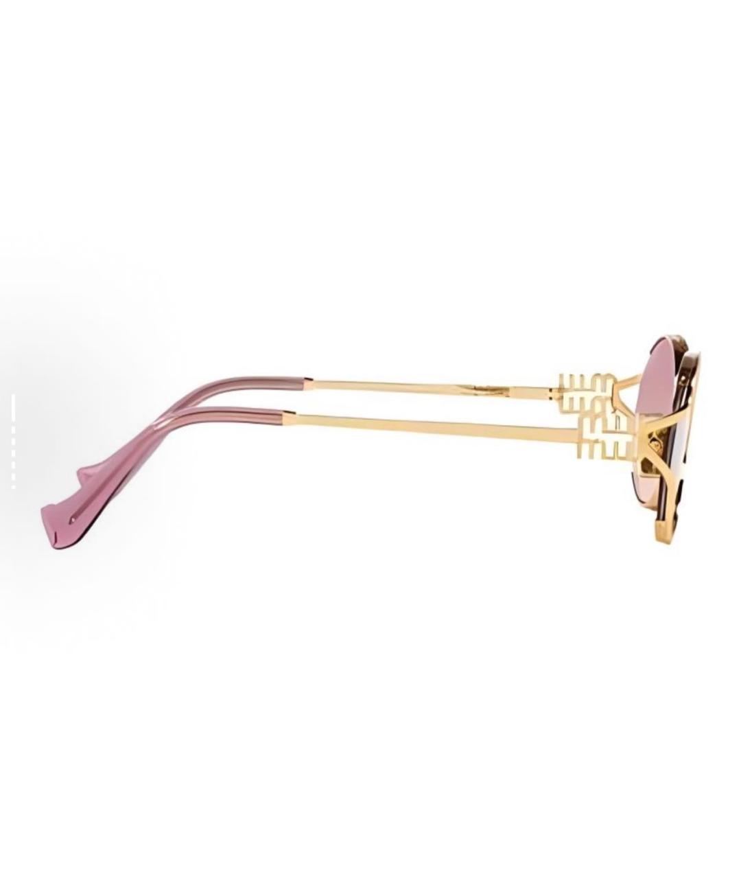 MIU MIU Розовые металлические солнцезащитные очки, фото 4