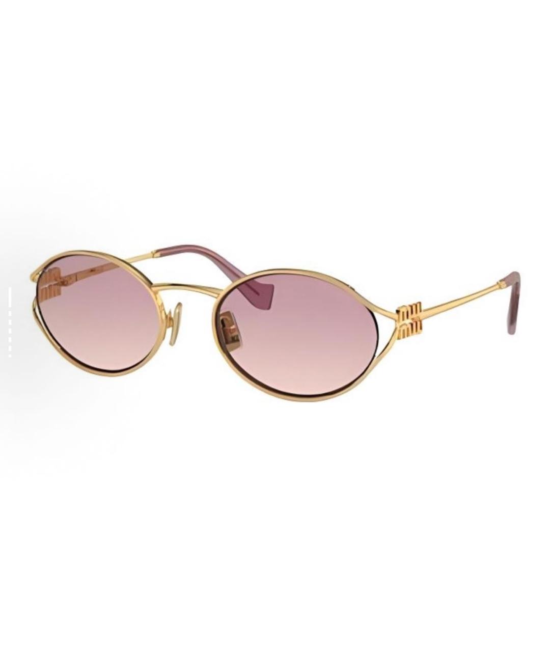 MIU MIU Розовые металлические солнцезащитные очки, фото 2
