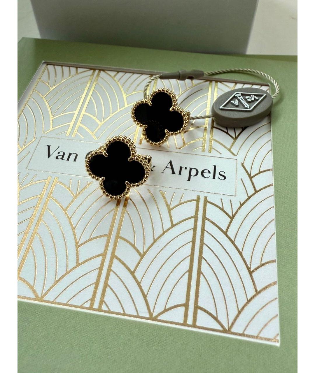 VAN CLEEF & ARPELS Черные серьги из желтого золота, фото 3