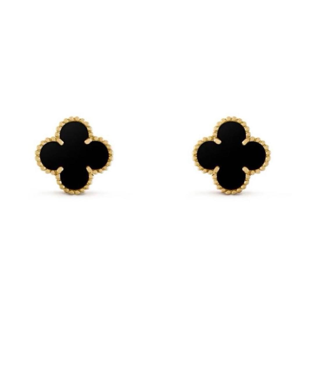 VAN CLEEF & ARPELS Черные серьги из желтого золота, фото 1