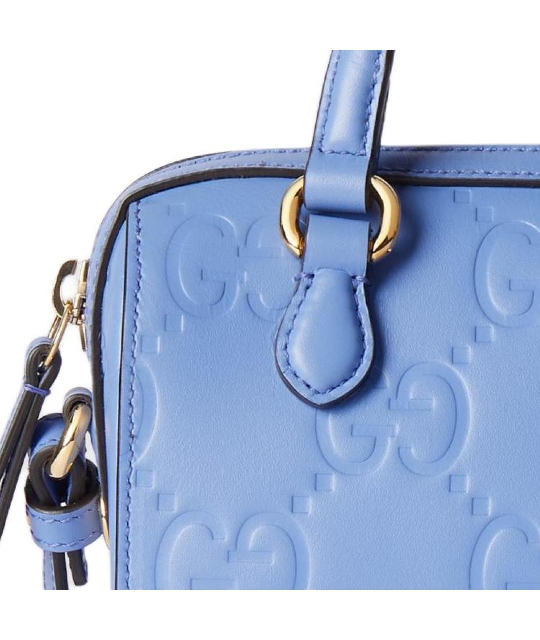 GUCCI Голубая кожаная сумка через плечо, фото 8