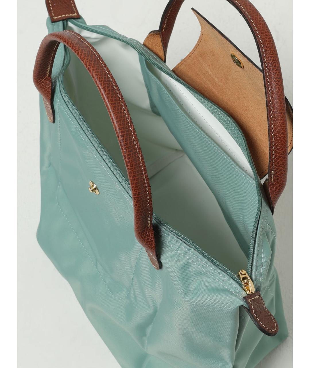 LONGCHAMP Зеленая синтетическая сумка тоут, фото 3