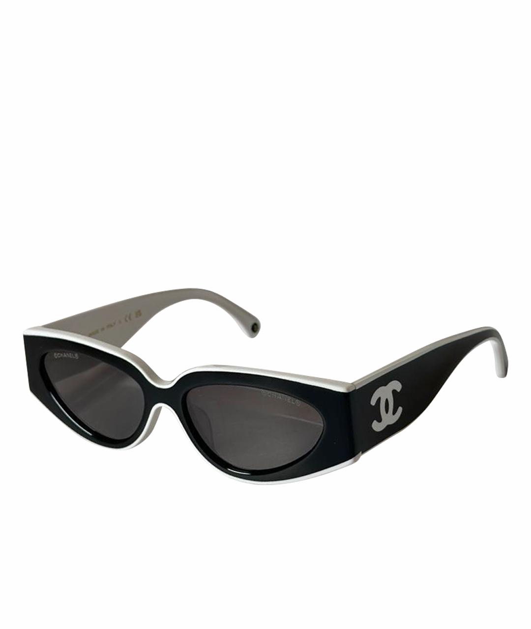 CHANEL Белые пластиковые солнцезащитные очки, фото 1