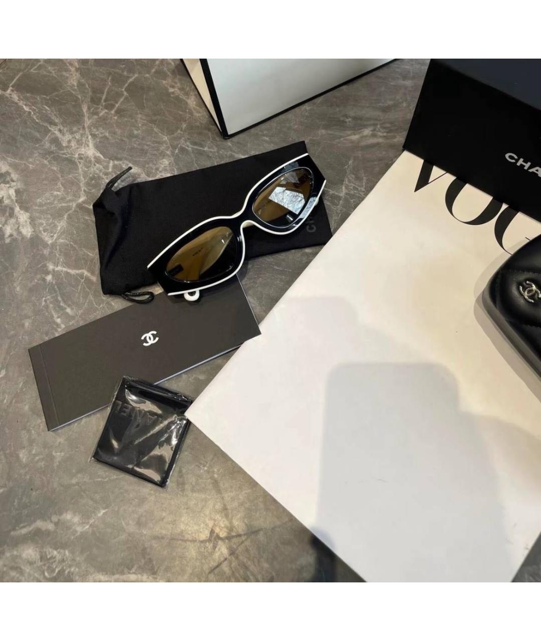 CHANEL Черные пластиковые солнцезащитные очки, фото 3