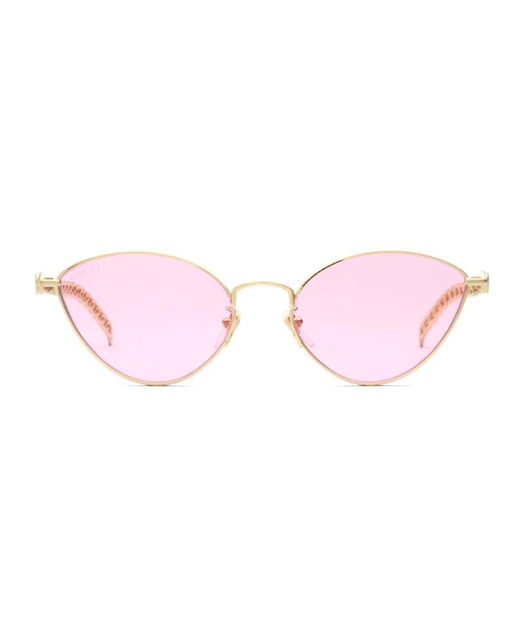 GUCCI Золотые металлические солнцезащитные очки, фото 2