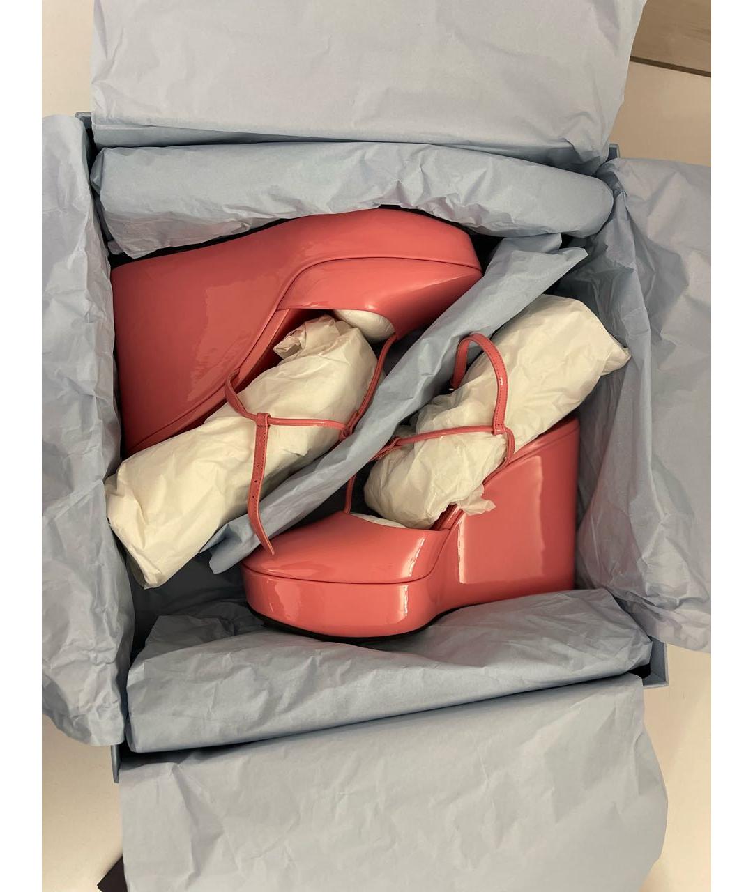 PRADA Розовые босоножки из лакированной кожи, фото 6