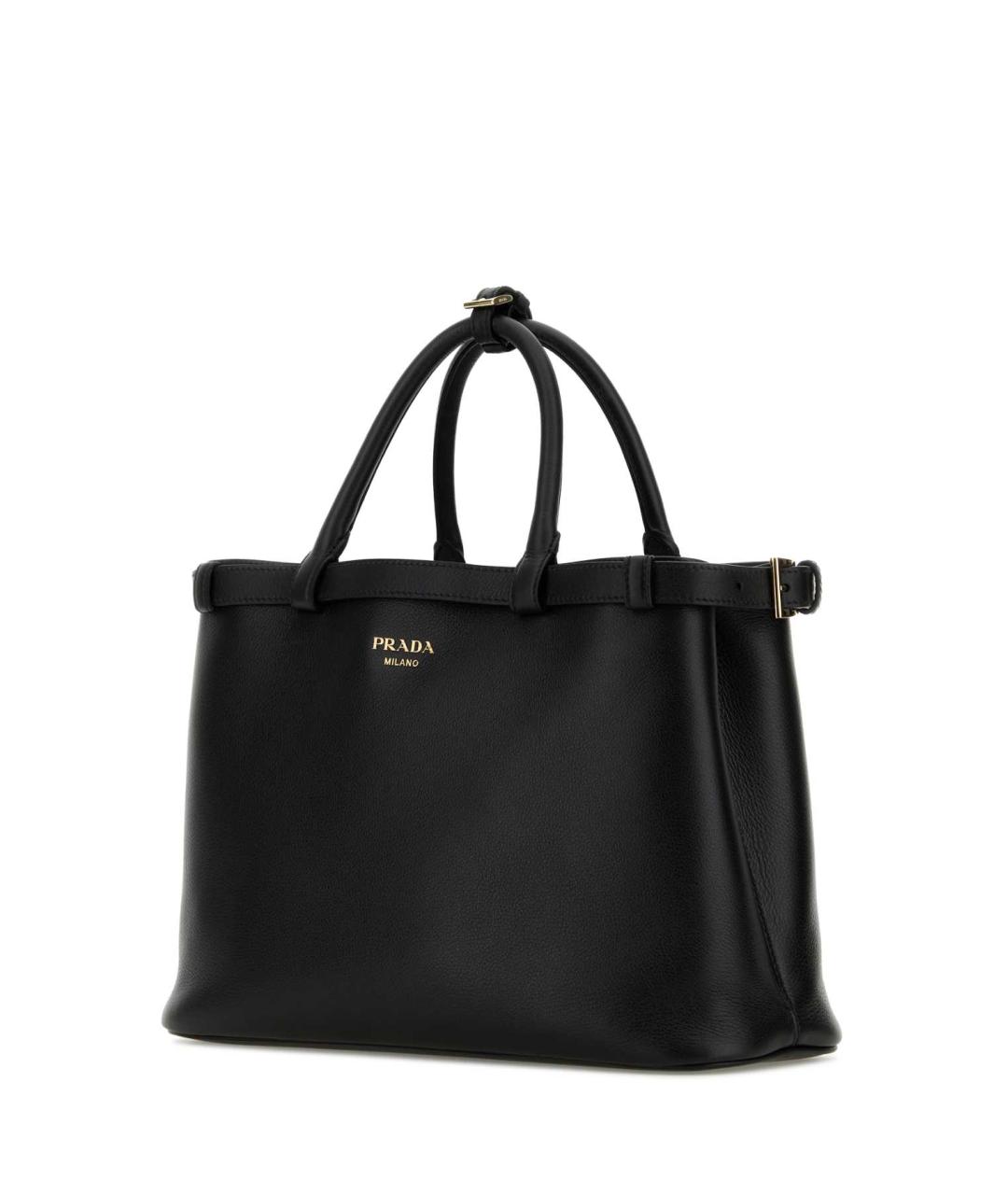PRADA Черная кожаная сумка тоут, фото 2