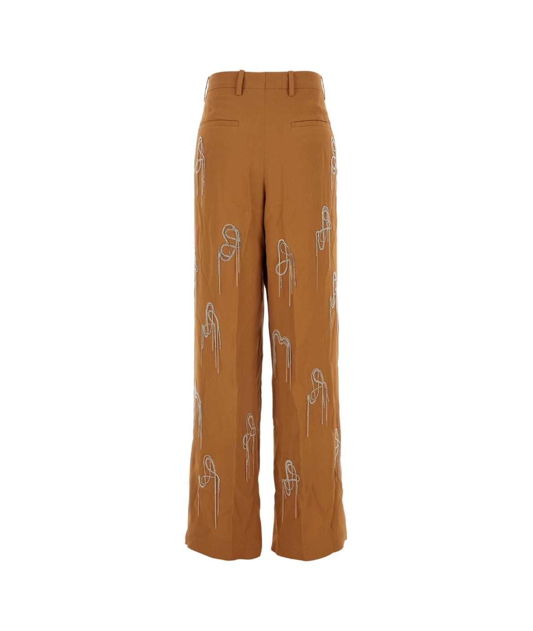 DRIES VAN NOTEN Бежевые ацетатные прямые брюки, фото 2