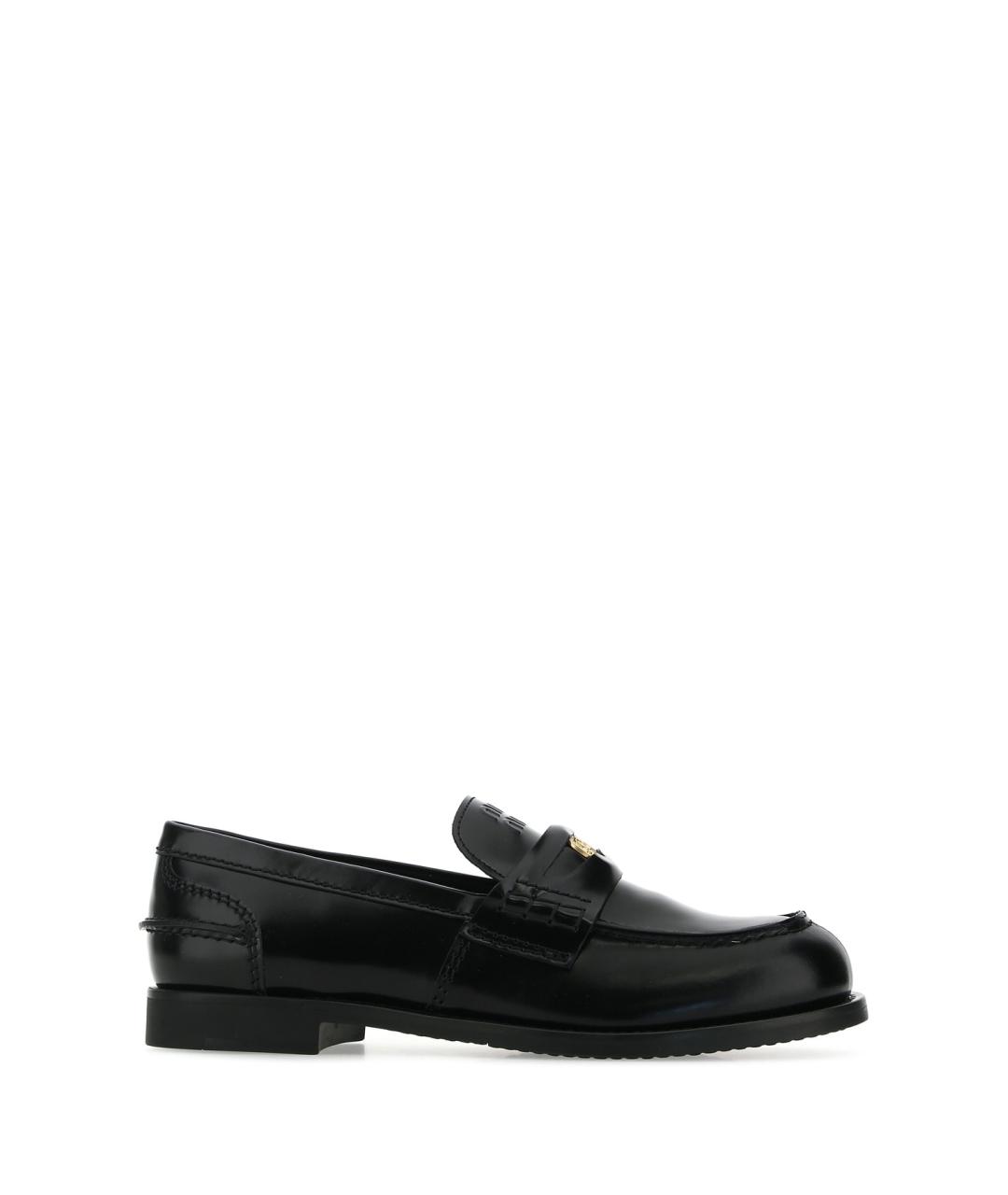 MIU MIU Черные кожаные лоферы, фото 1