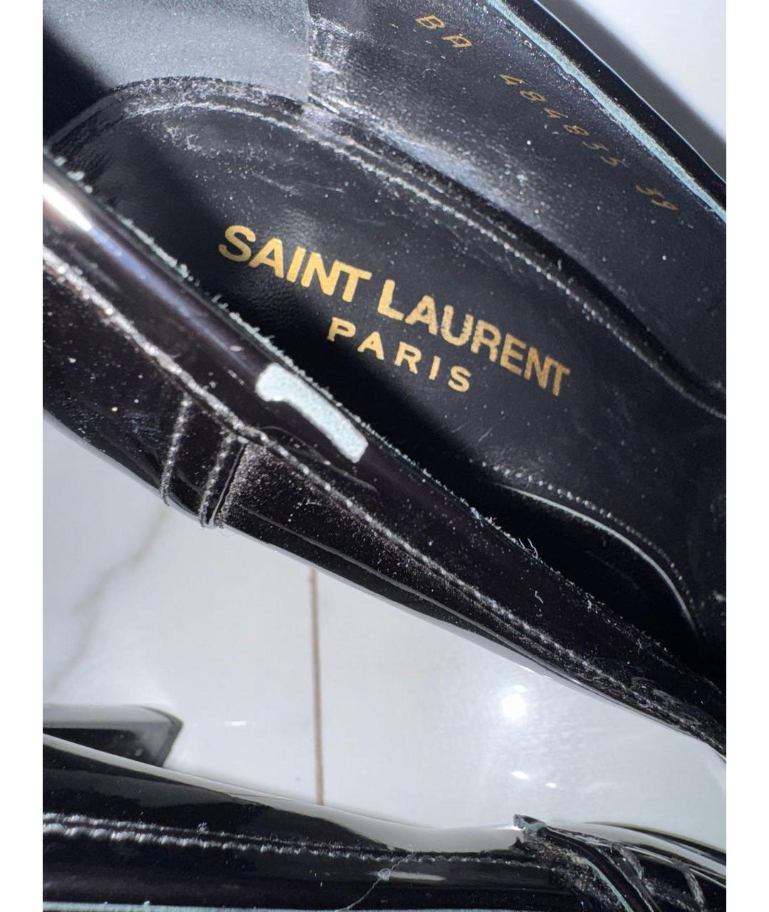 SAINT LAURENT Черные туфли из лакированной кожи, фото 5
