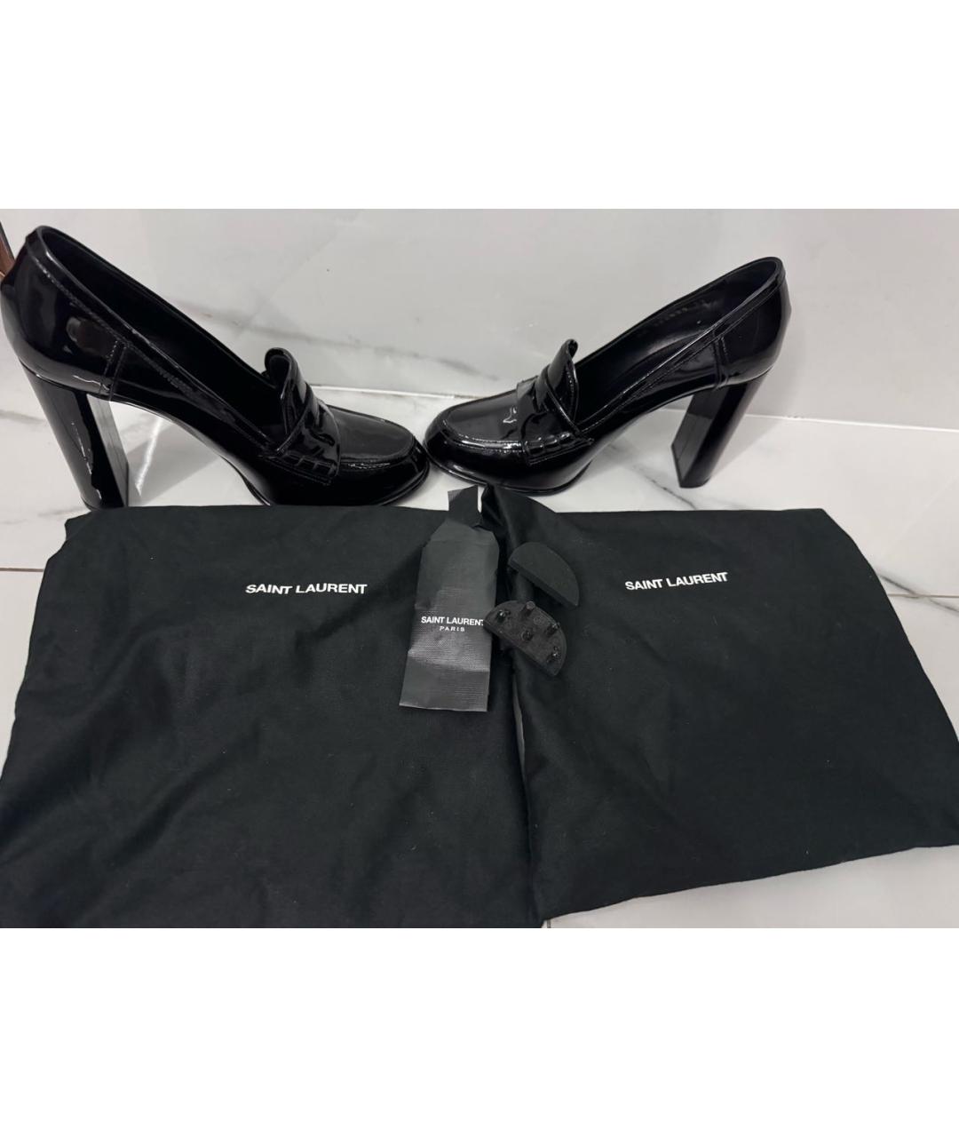 SAINT LAURENT Черные туфли из лакированной кожи, фото 6