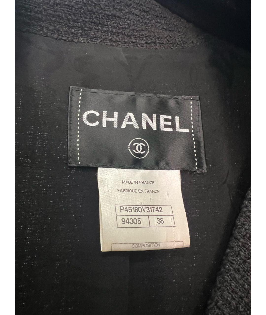 CHANEL Черный твидовый жакет/пиджак, фото 3