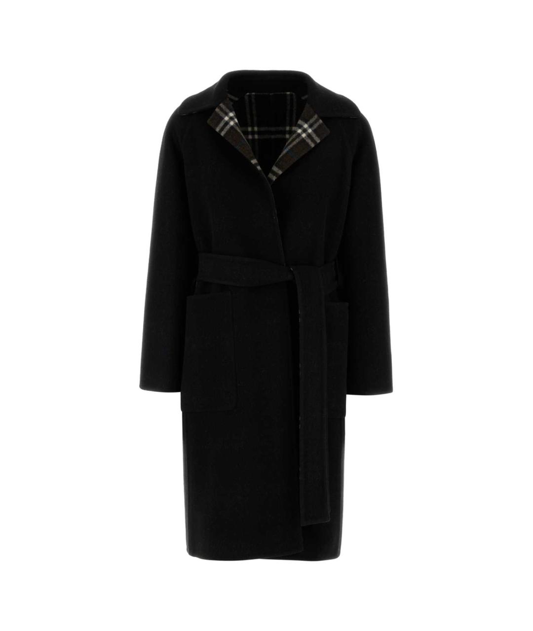 BURBERRY Черное шерстяное пальто, фото 1