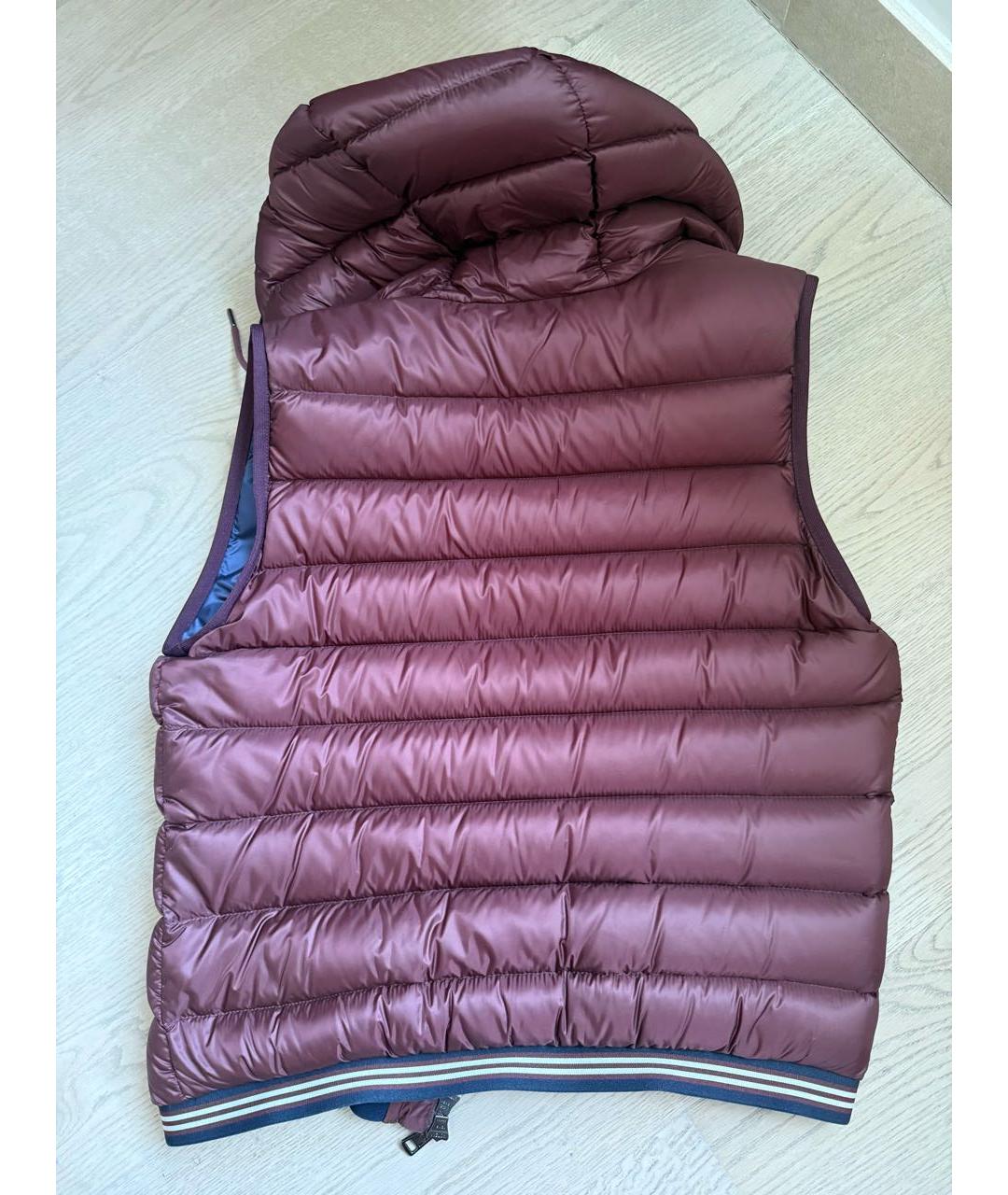 MONCLER Бордовый жилет, фото 2