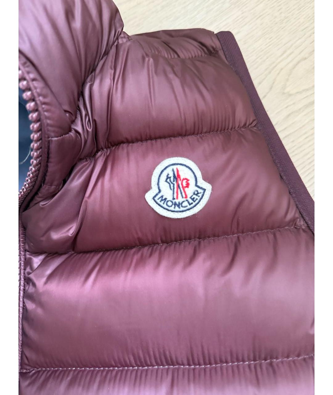 MONCLER Бордовый жилет, фото 4