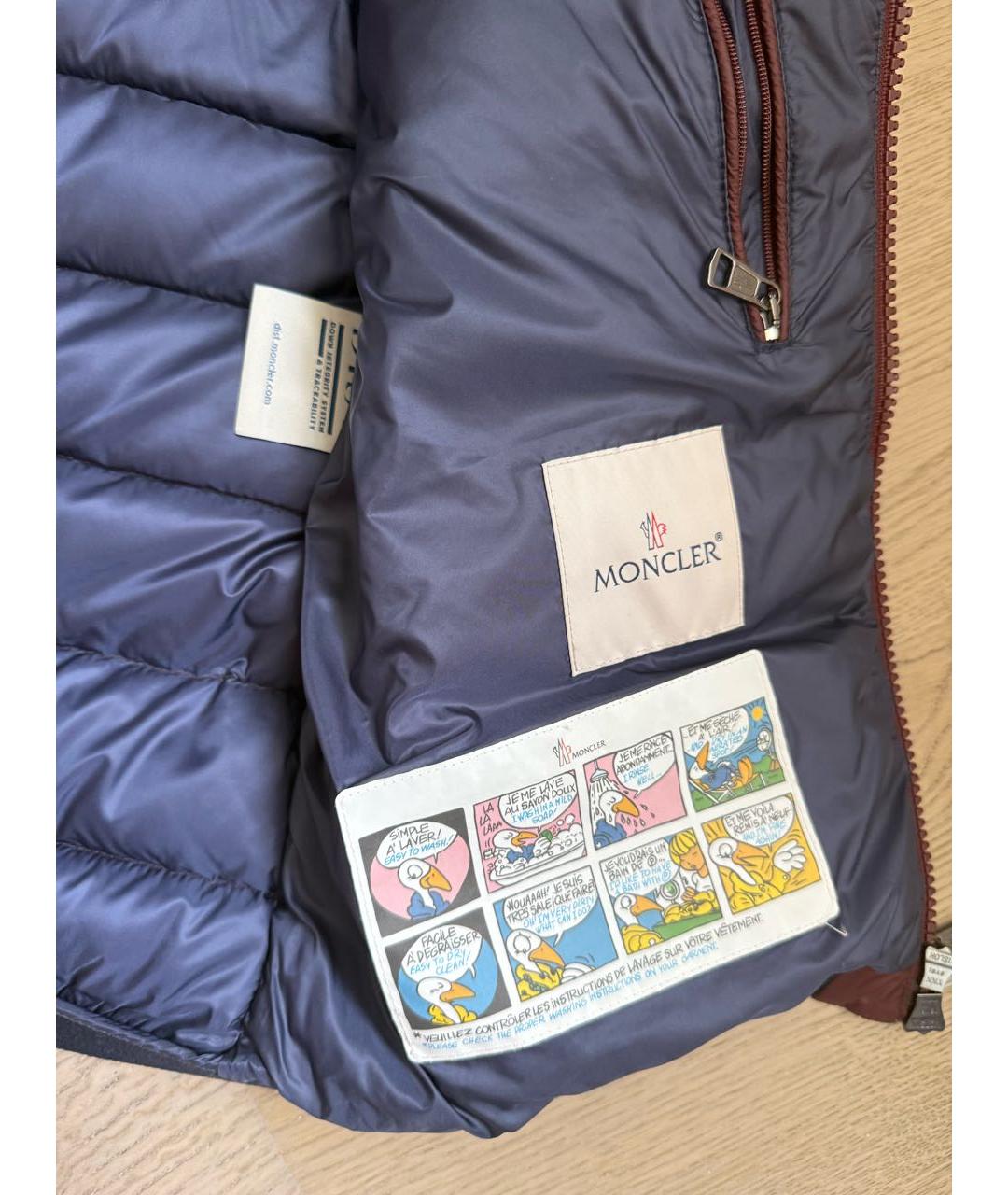 MONCLER Бордовый жилет, фото 3