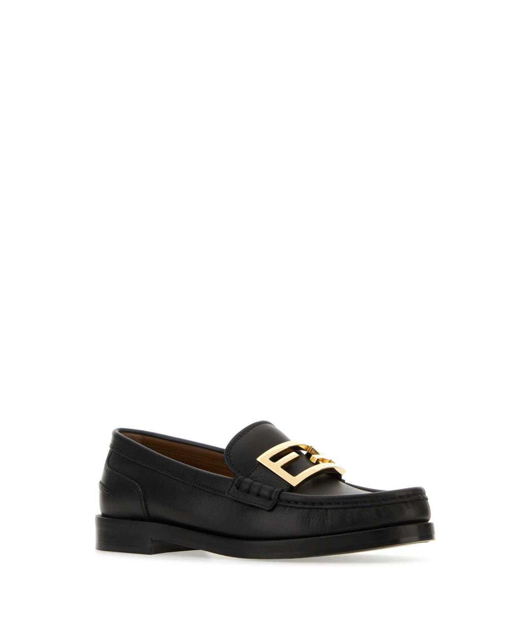FENDI Черные кожаные лоферы, фото 2