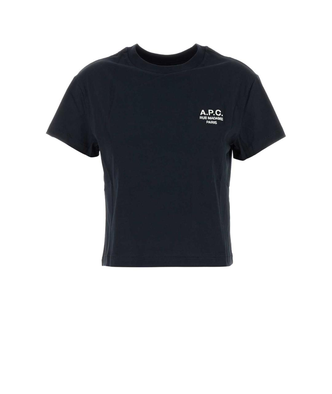A.P.C. Темно-синяя хлопковая футболка, фото 1