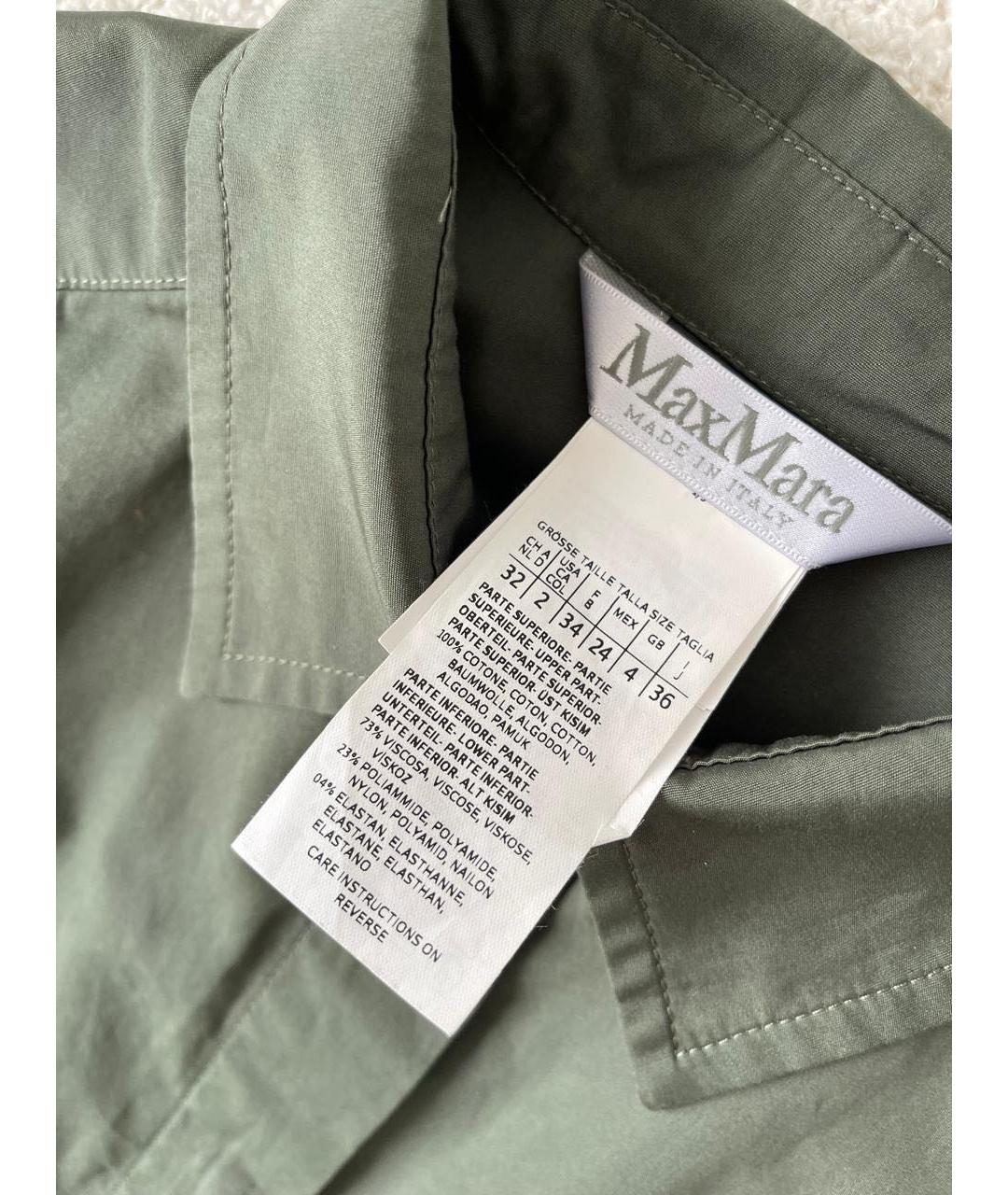 'S MAX MARA Хаки хлопковое повседневное платье, фото 7