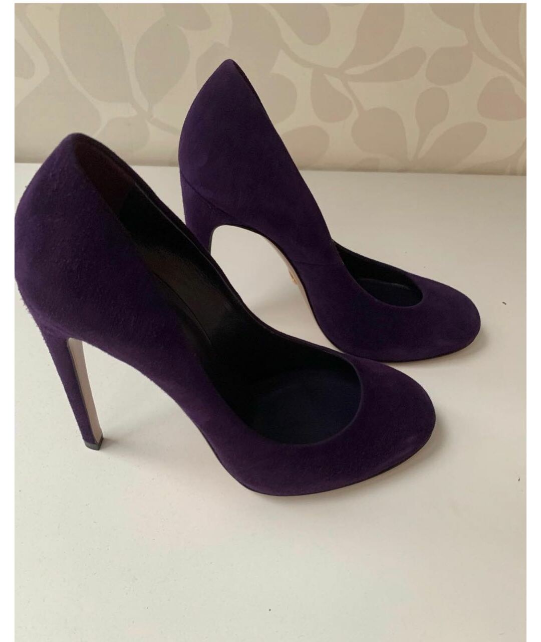 GUCCI Фиолетовые замшевые туфли, фото 8