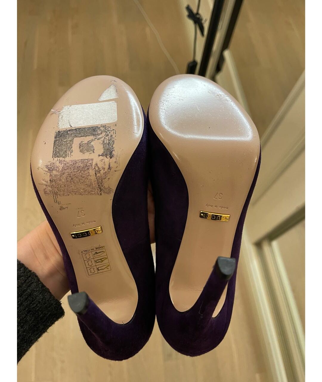 GUCCI Фиолетовые замшевые туфли, фото 5