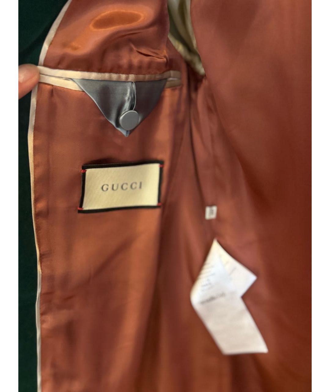 GUCCI Зеленый бархатный жакет/пиджак, фото 5