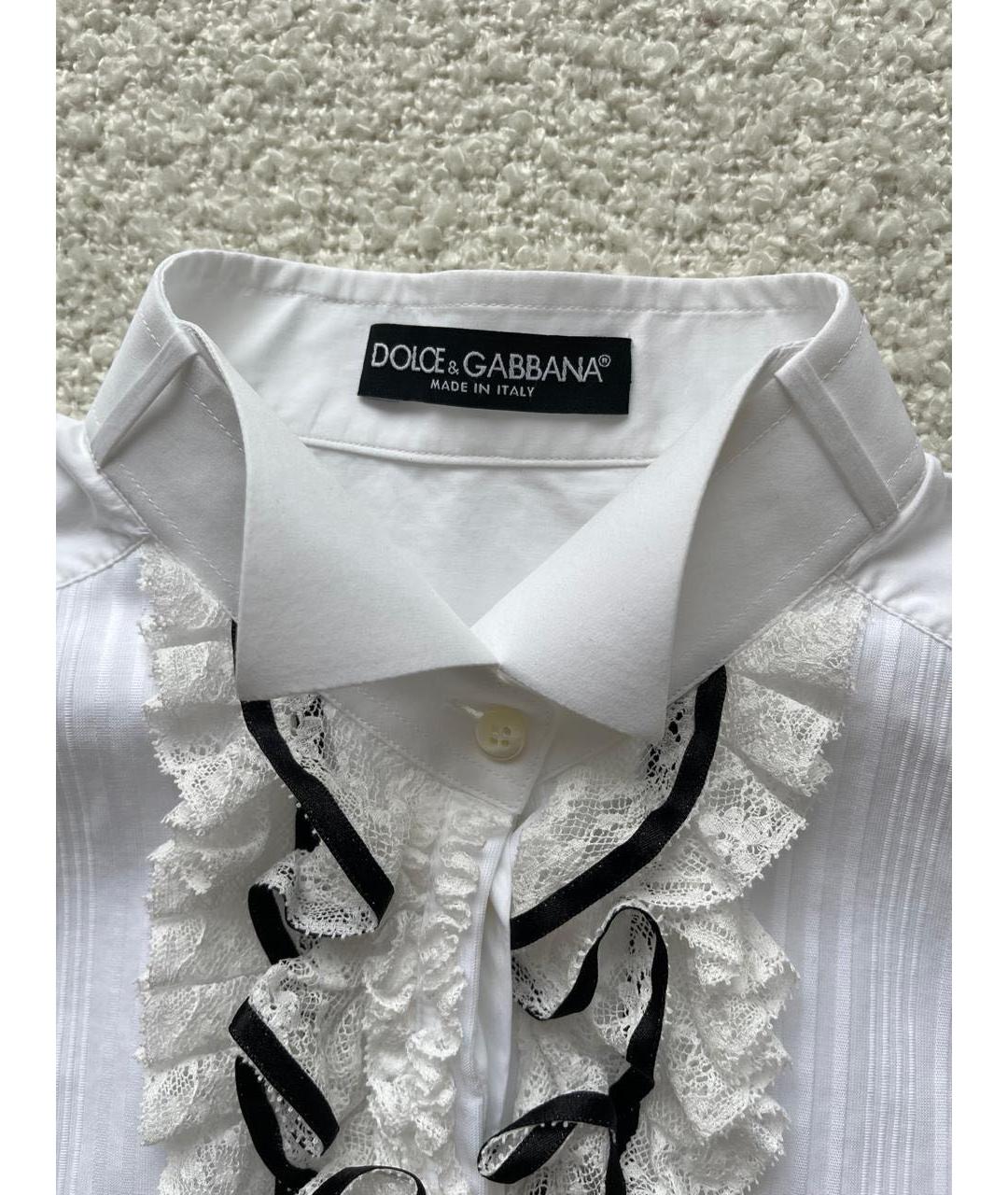 DOLCE&GABBANA Белая хлопковая рубашка, фото 5
