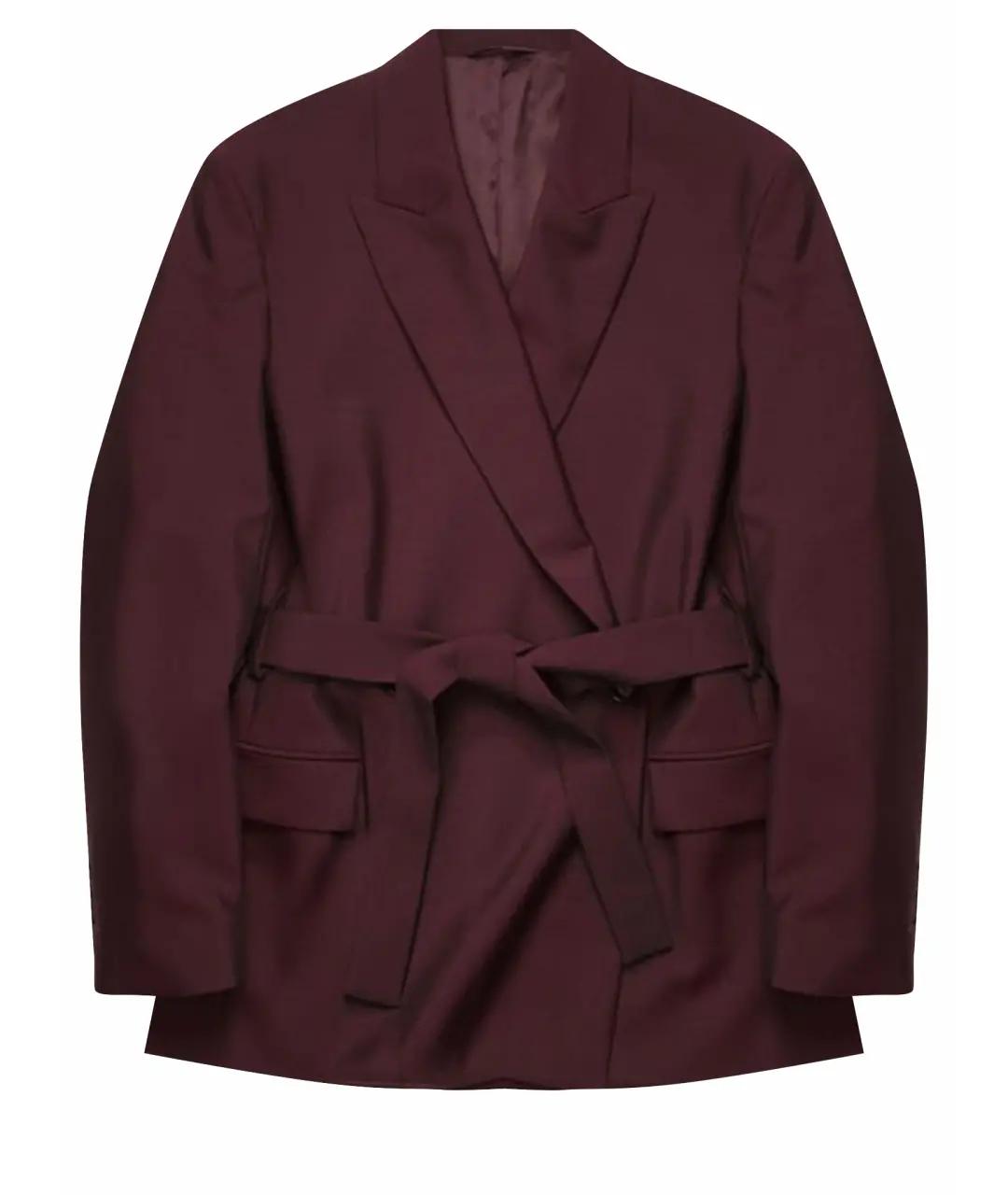 ACNE STUDIOS Бордовый шерстяной жакет/пиджак, фото 1