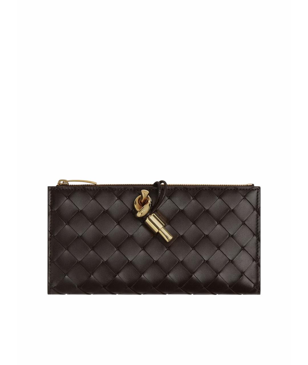 BOTTEGA VENETA Коричневый кожаный кошелек, фото 1