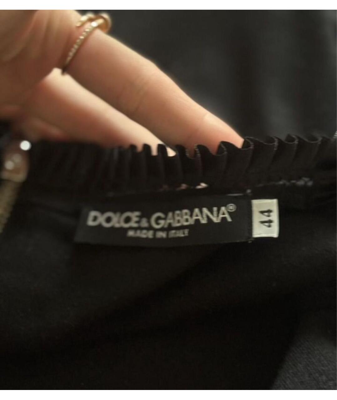 DOLCE&GABBANA Черная хлопковая майка, фото 4