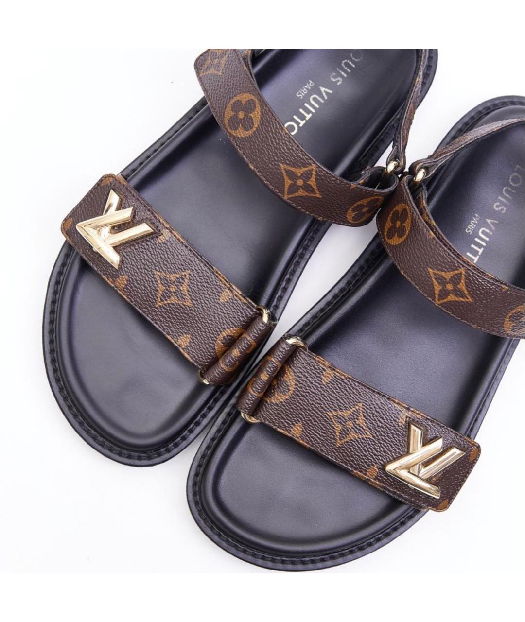 LOUIS VUITTON Коричневые сандалии, фото 3