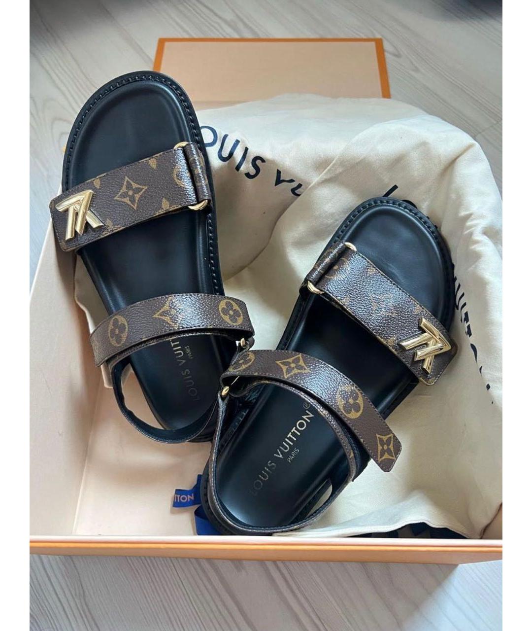 LOUIS VUITTON Коричневые сандалии, фото 2