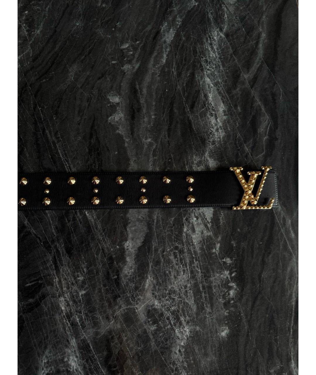 LOUIS VUITTON Черный кожаный ремень, фото 8