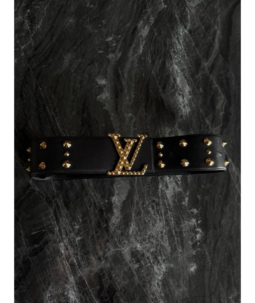 LOUIS VUITTON Черный кожаный ремень, фото 2