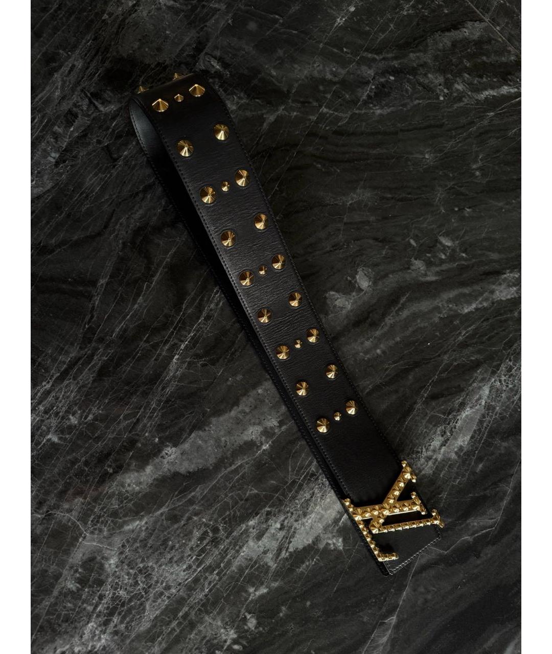 LOUIS VUITTON Черный кожаный ремень, фото 4