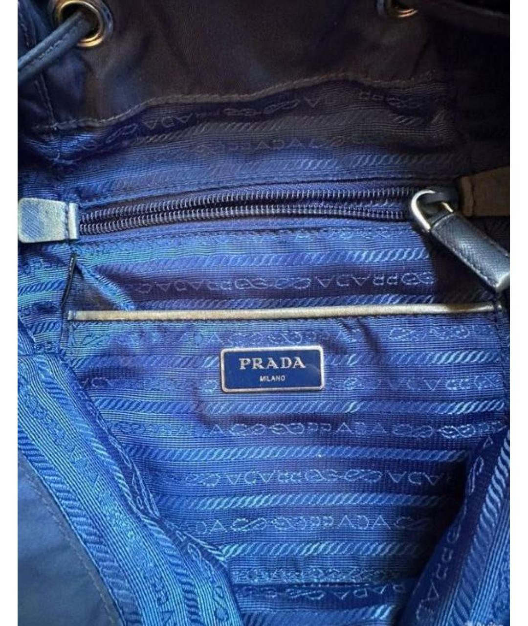 PRADA Синий тканевый рюкзак, фото 4