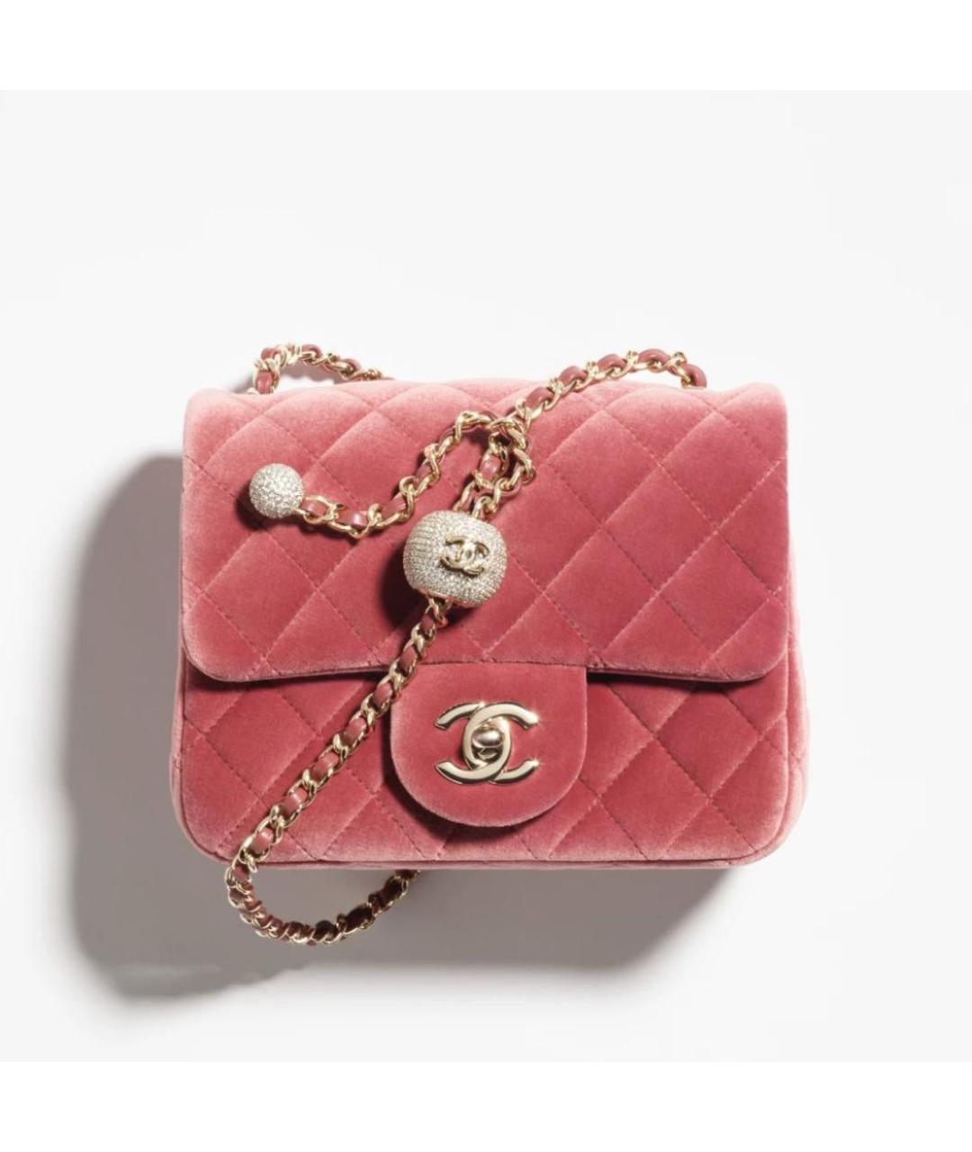 CHANEL Бордовая бархатная сумка через плечо, фото 8