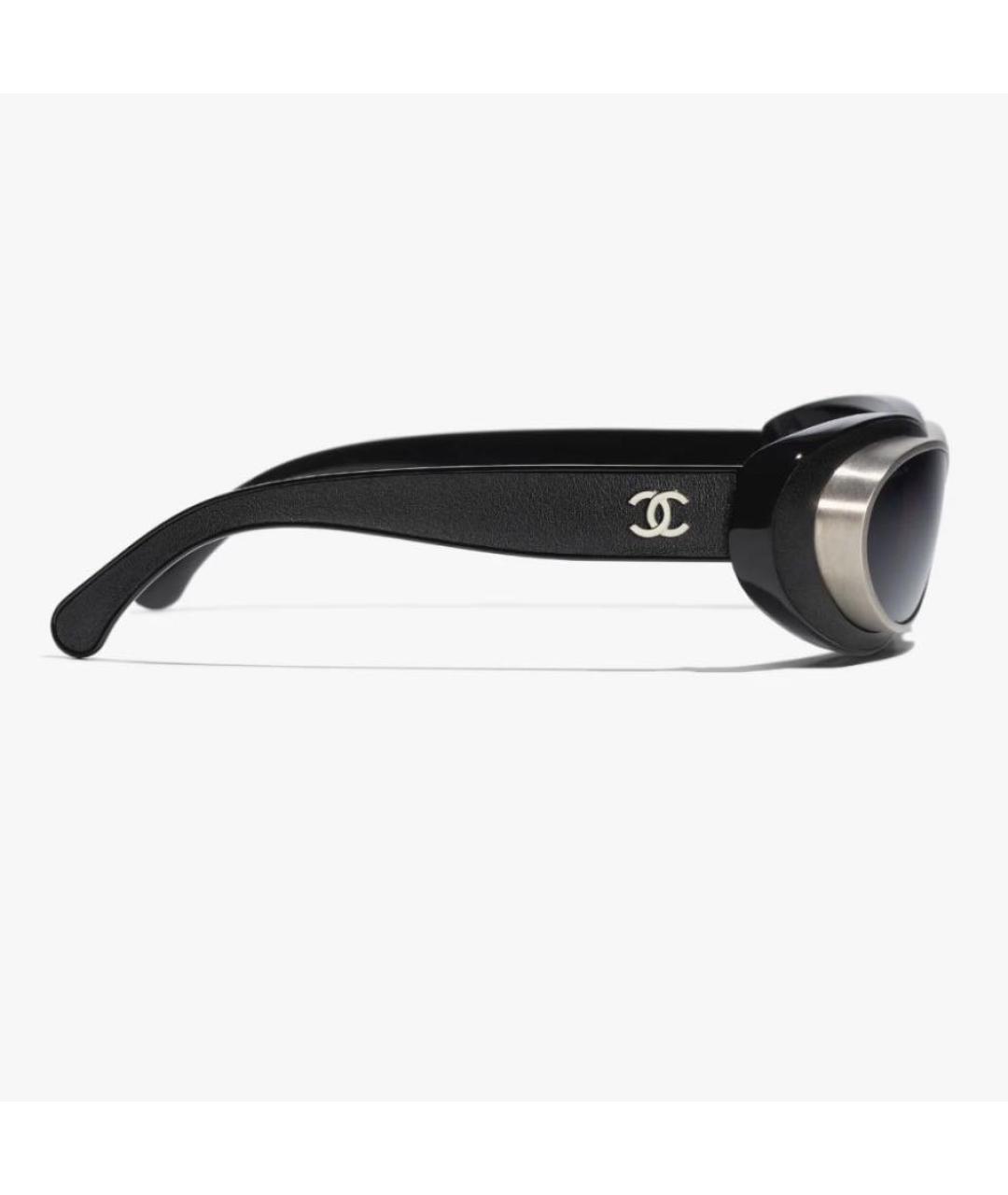 CHANEL Черные пластиковые солнцезащитные очки, фото 3