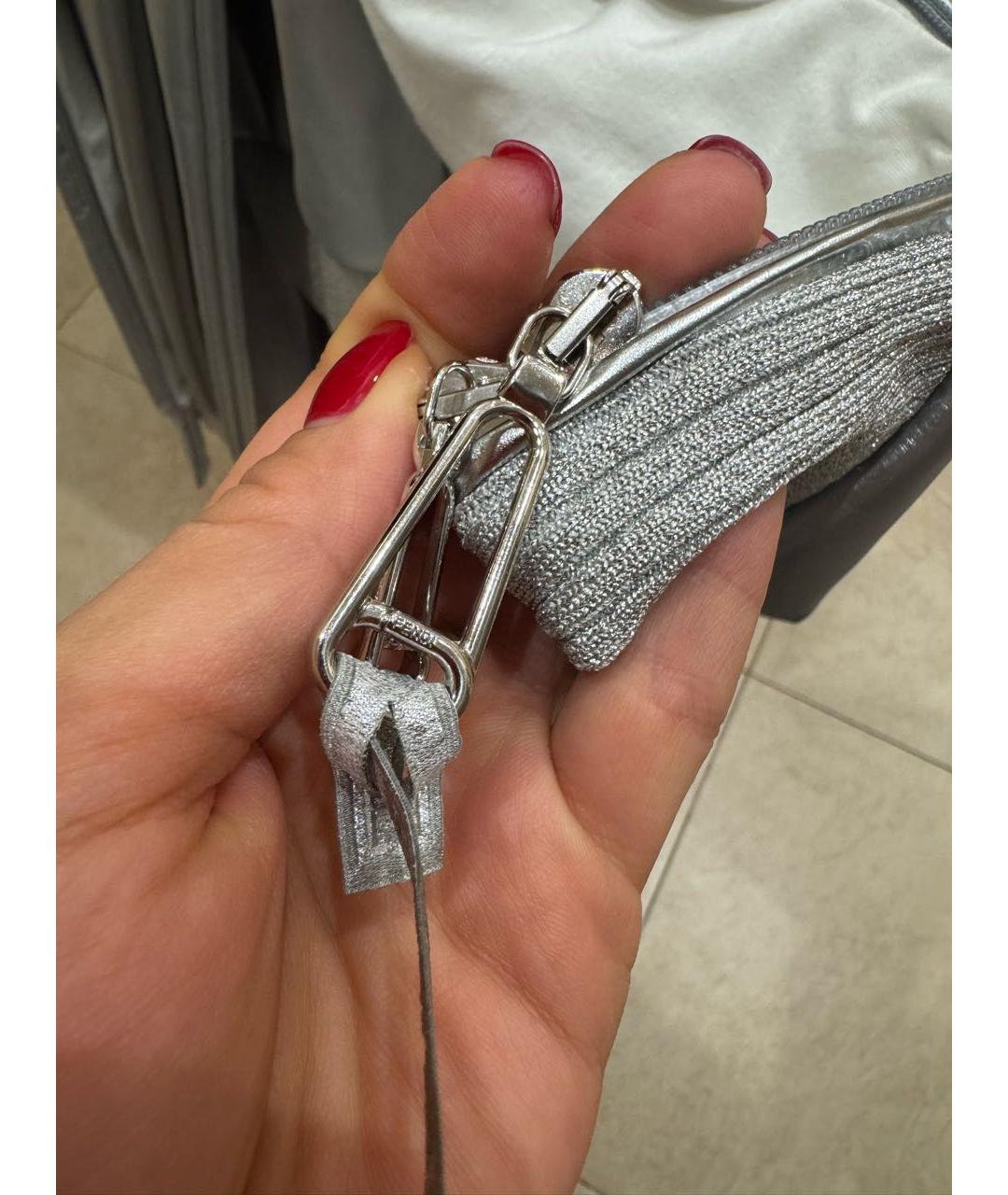 FENDI Серебрянный хлопко-эластановый костюм с брюками, фото 7