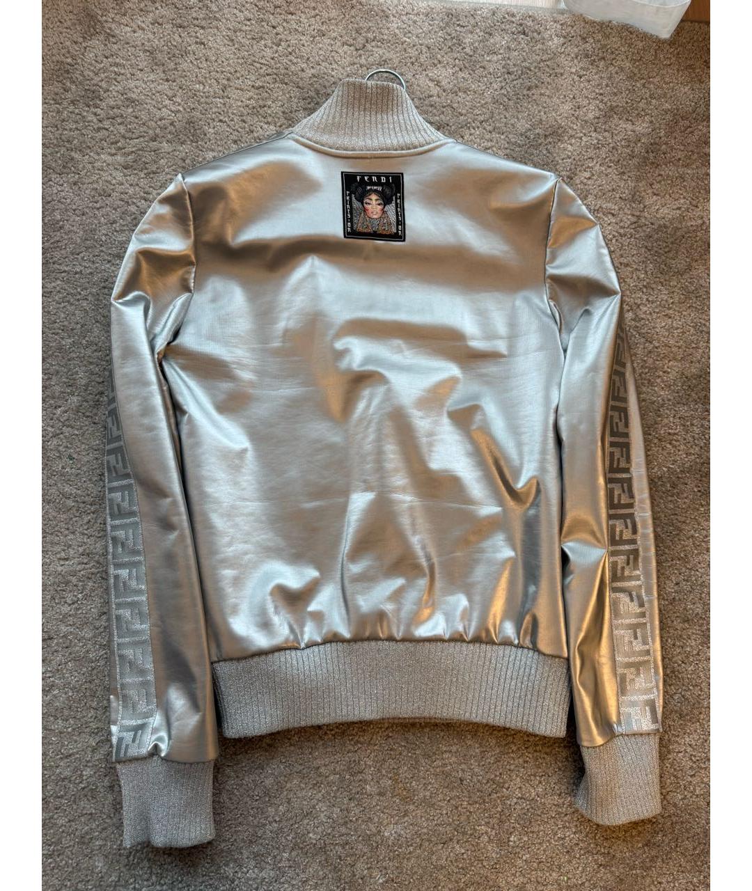 FENDI Серебрянный хлопко-эластановый костюм с брюками, фото 2