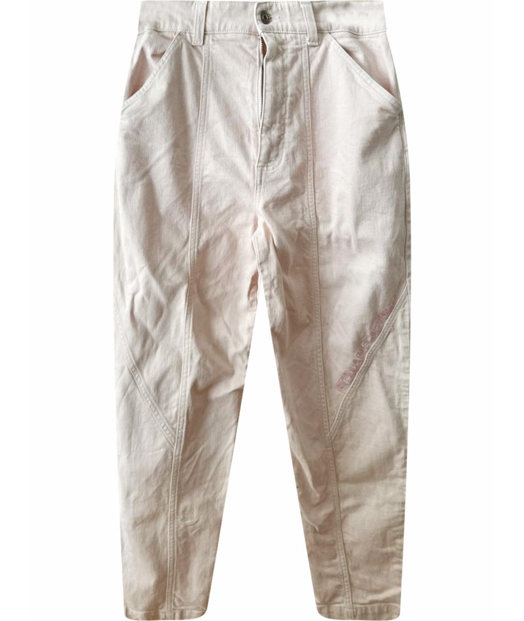 STELLA MCCARTNEY Розовые хлопко-эластановые прямые джинсы, фото 1