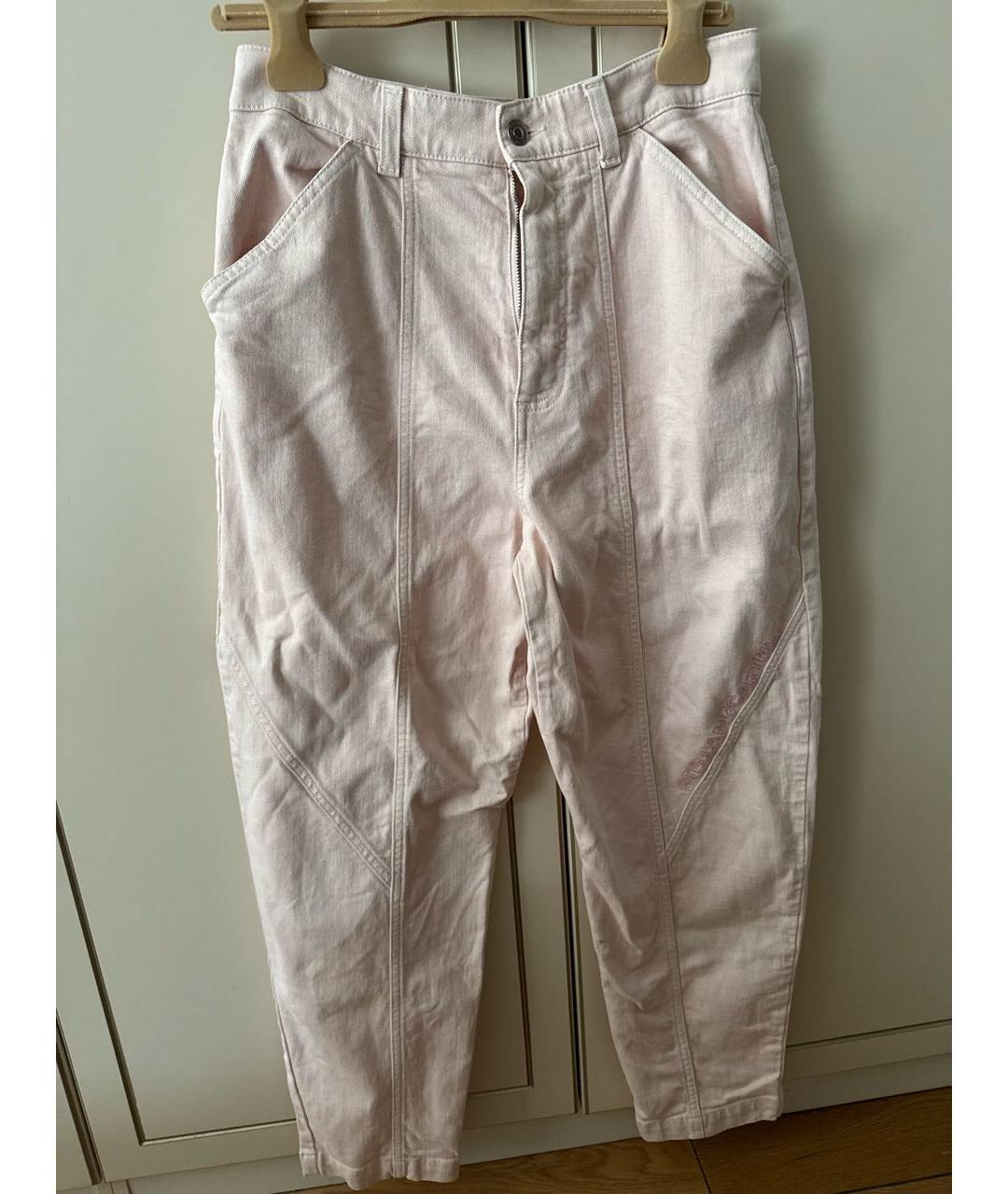 STELLA MCCARTNEY Розовые хлопко-эластановые прямые джинсы, фото 9