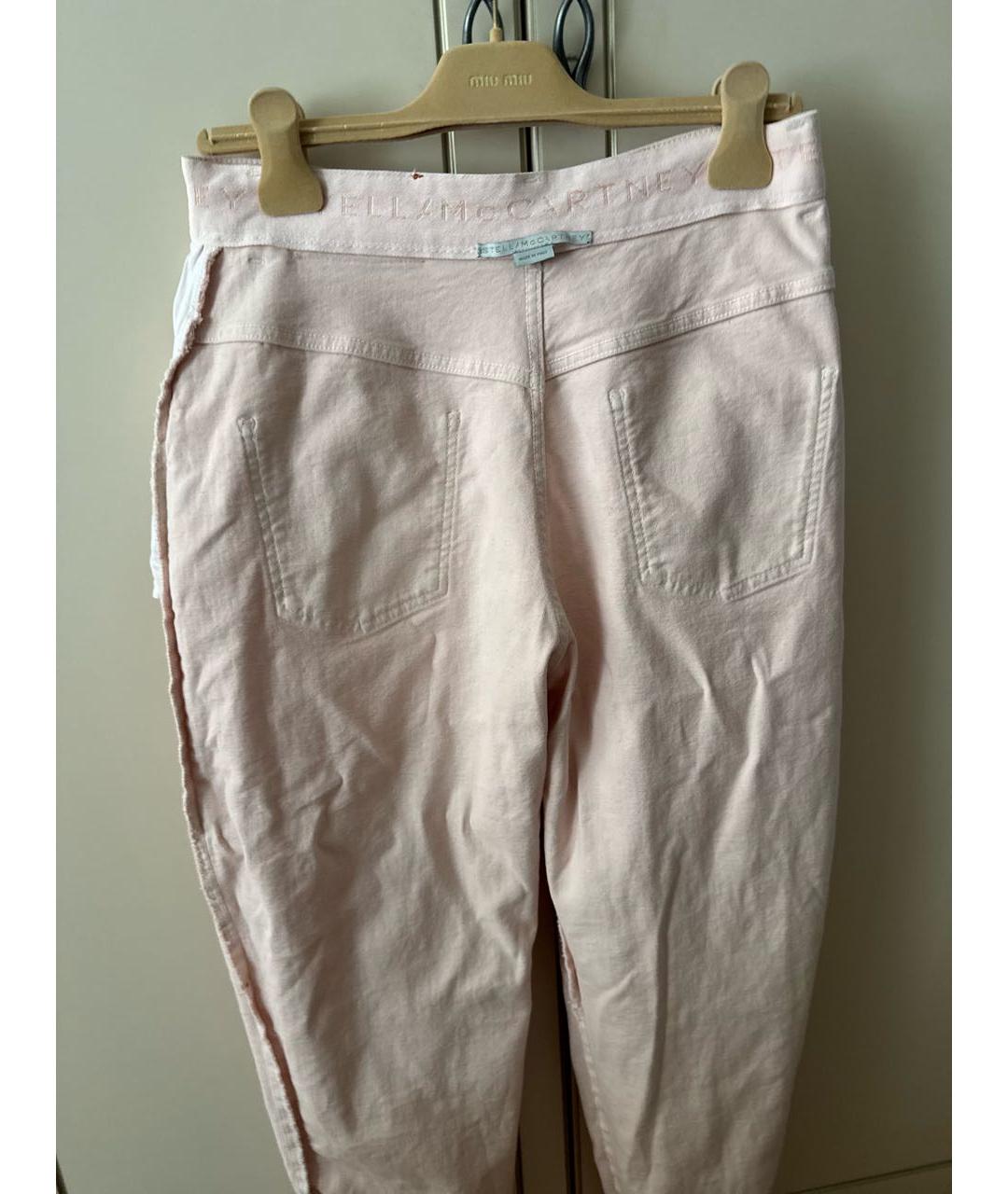 STELLA MCCARTNEY Розовые хлопко-эластановые прямые джинсы, фото 3