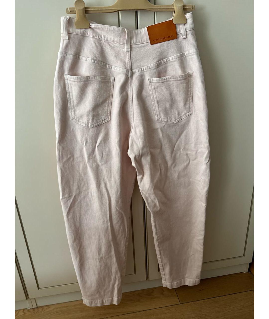 STELLA MCCARTNEY Розовые хлопко-эластановые прямые джинсы, фото 2