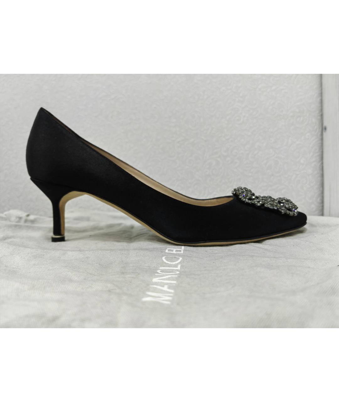 MANOLO BLAHNIK Черные кожаные туфли, фото 6