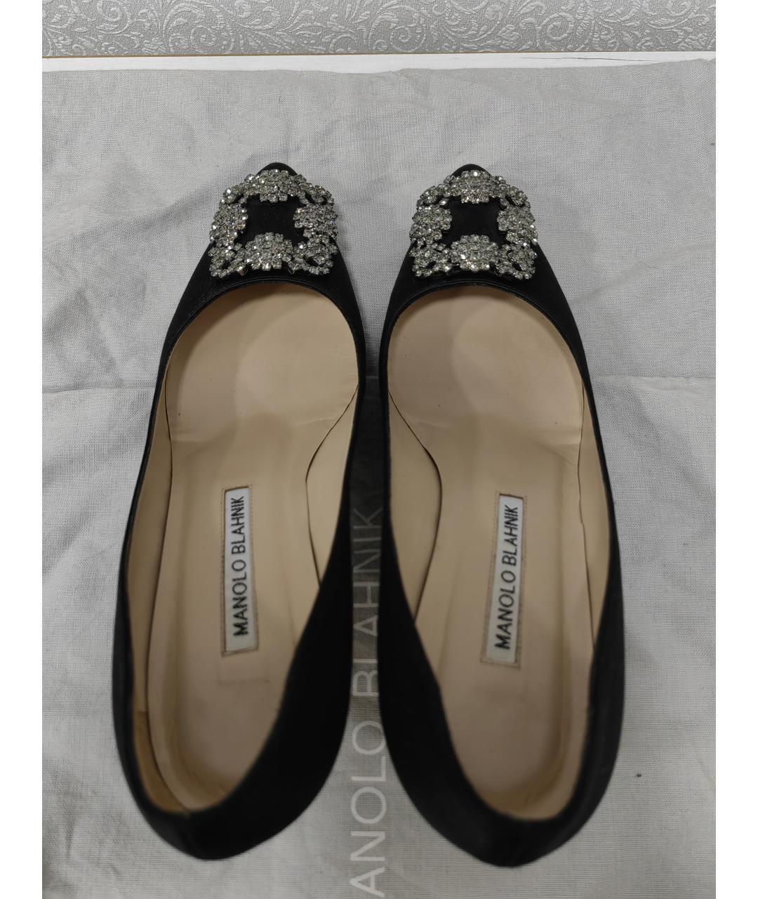 MANOLO BLAHNIK Черные кожаные туфли, фото 3