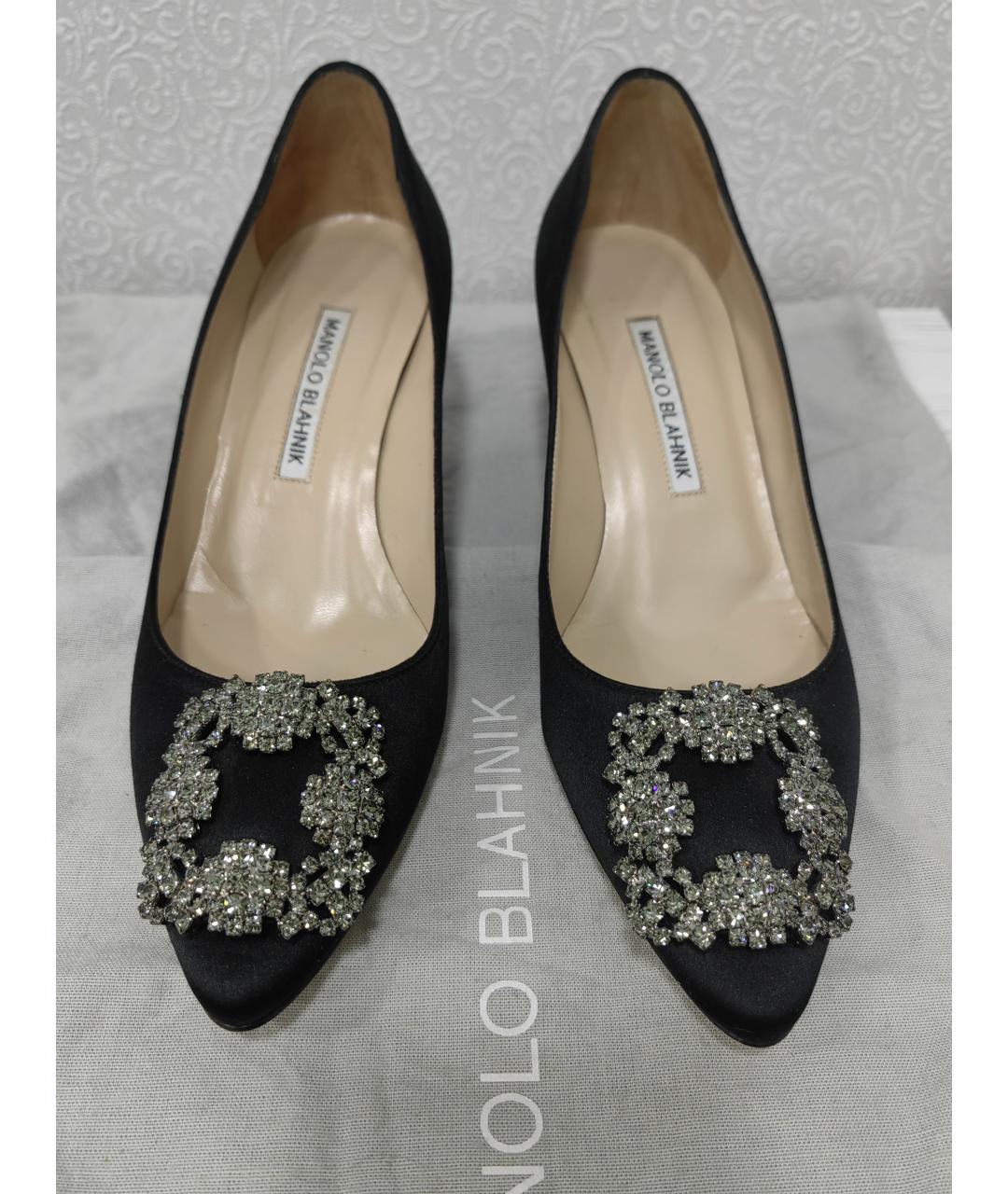 MANOLO BLAHNIK Черные кожаные туфли, фото 2