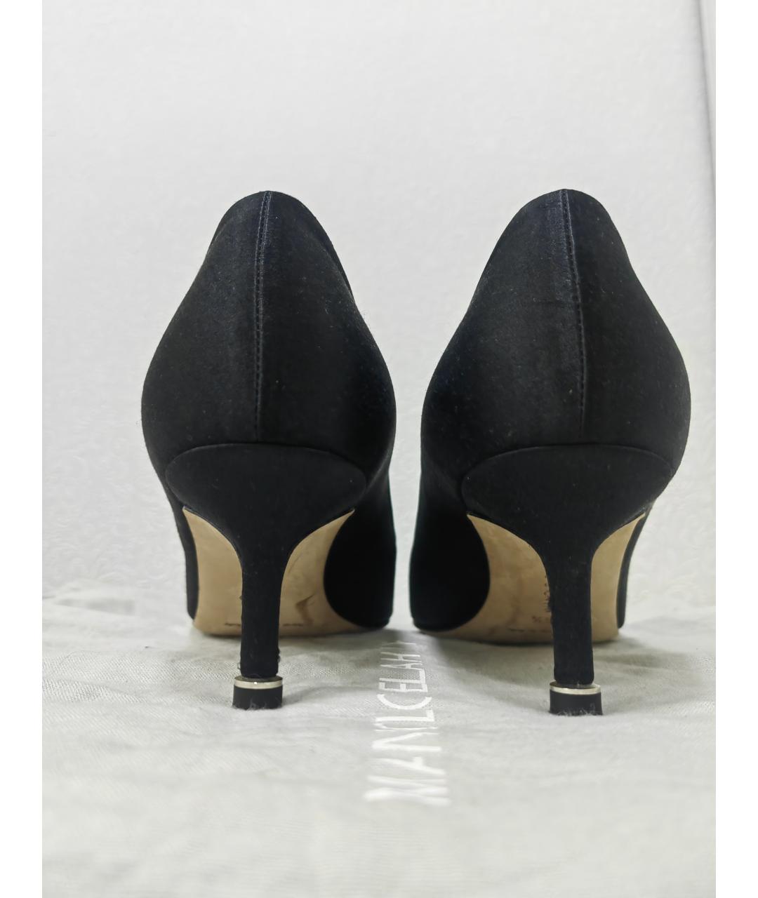MANOLO BLAHNIK Черные кожаные туфли, фото 4