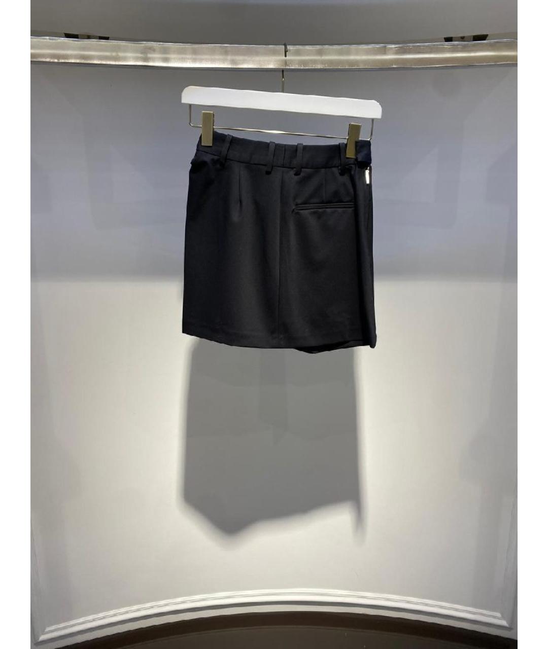 LOEWE Черная синтетическая юбка мини, фото 6