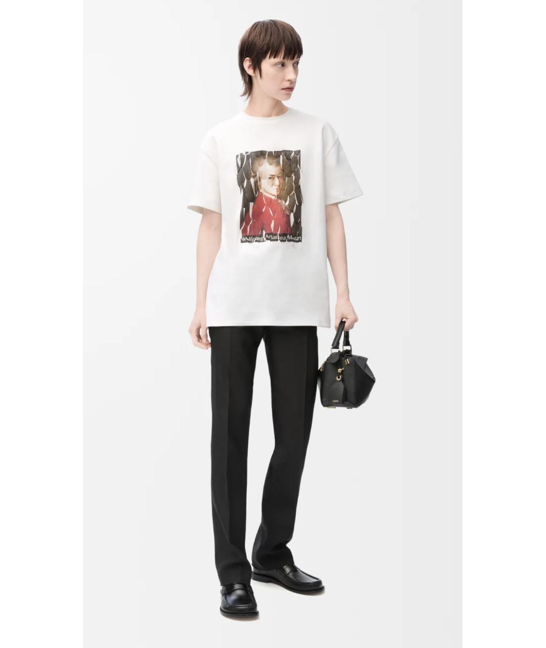 LOEWE Белая хлопковая футболка, фото 2